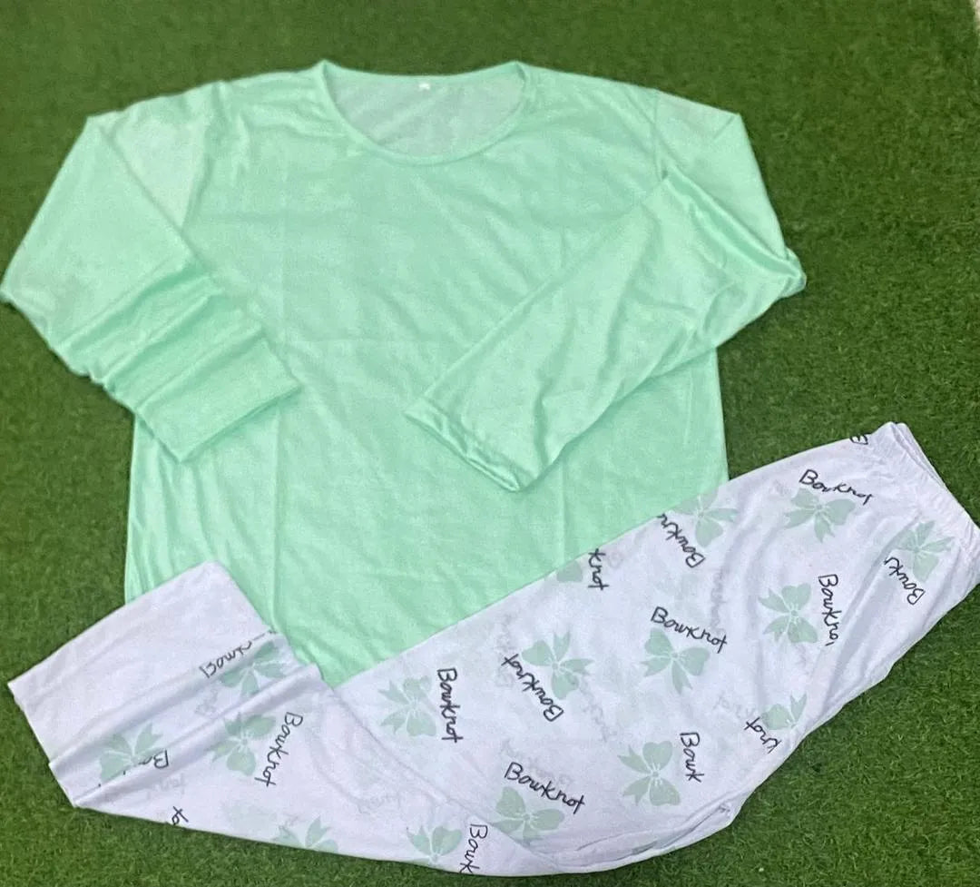 2 Pcs Women's Stitched Cotton Jersey Printed Night Suit