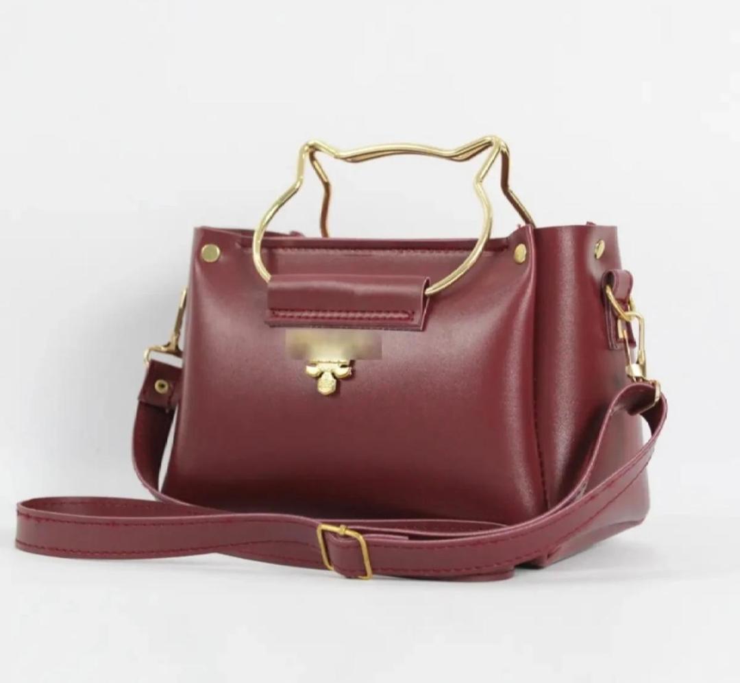 Girl's Synthetic Leather Plain Hand Bag
