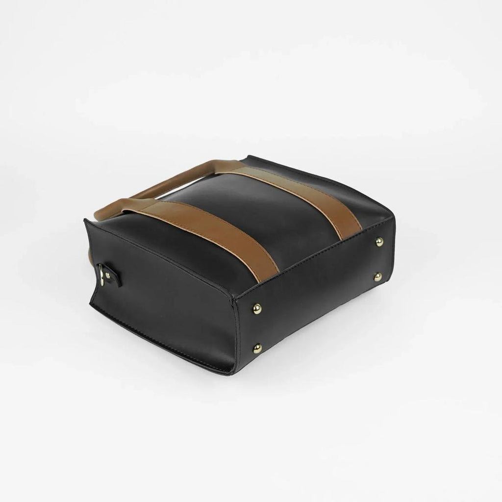 Chic Women's PU Leather Hand Bag - 1 Pc in Classic Black and Brown