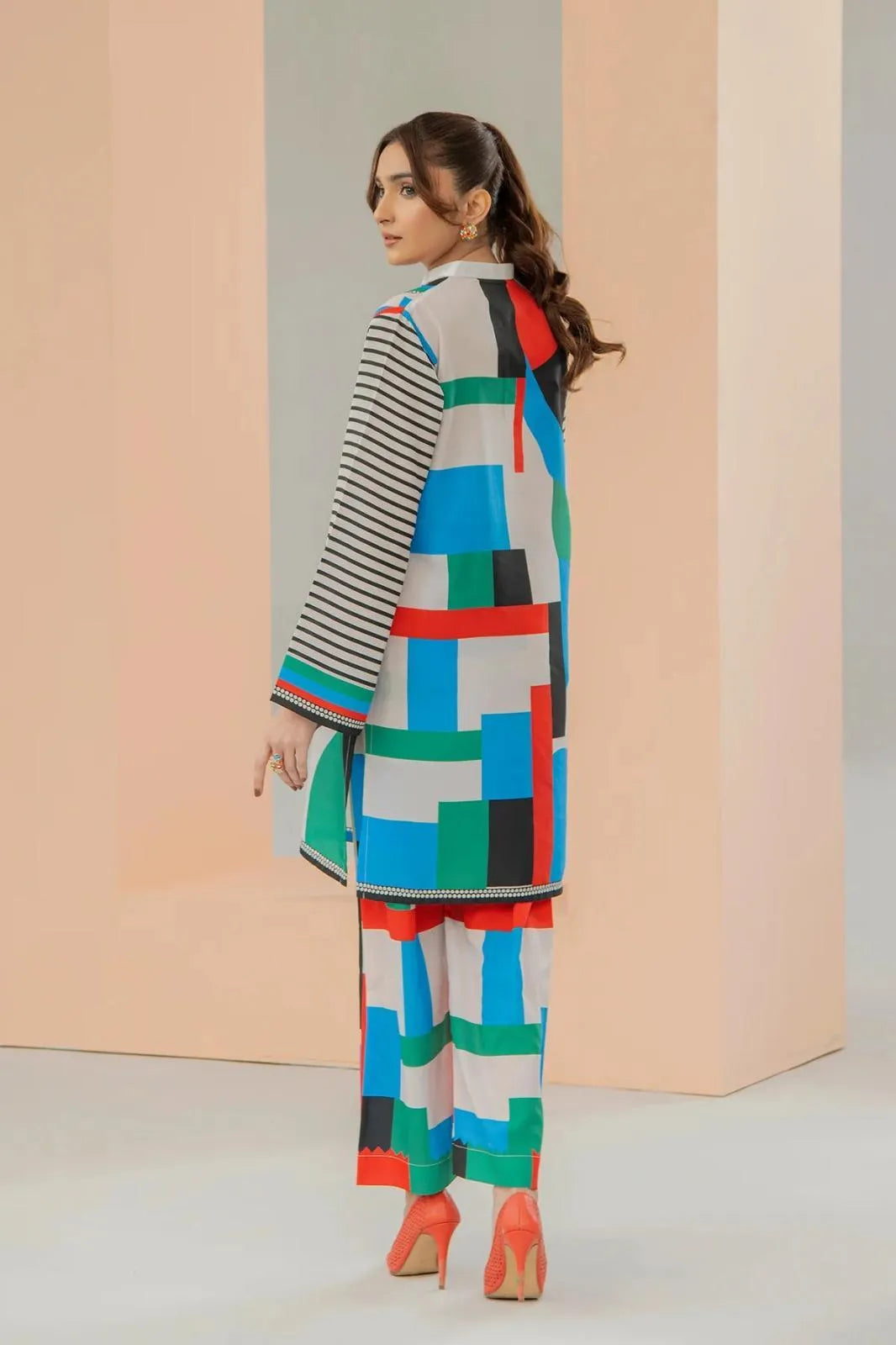 2 Pcs Women's Stitched Swiss Voile Printed Co-Ord Set