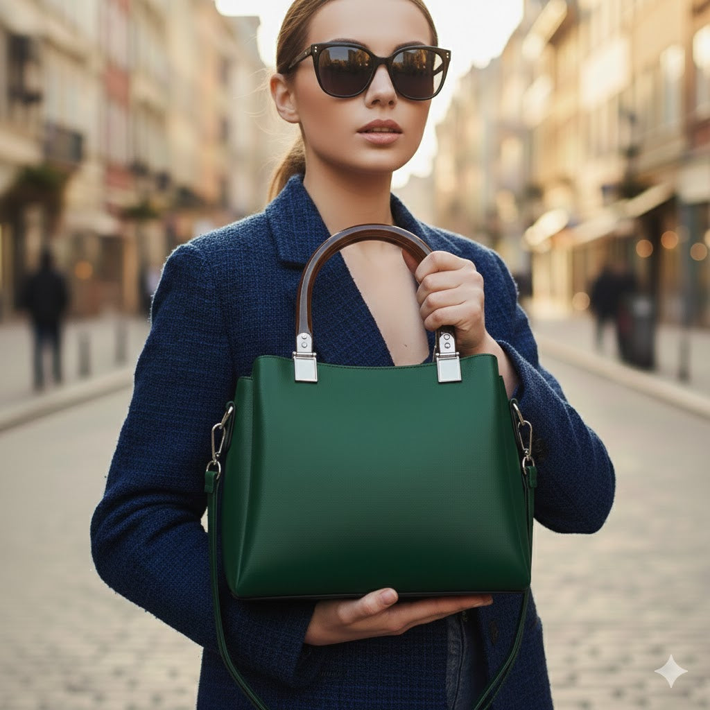 Women's Leather Plain Shoulder Bag